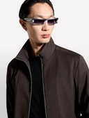 Sisley   Viskoz Karışımlı Logo Detaylı Fermuarlı Ceket Erkek Bordo Ceket - 325P2TBJSN03S thumbnail 3