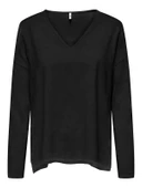 Only   ONLAMALIO LIFE LS V-NECK KNT Kadın Black Kazak - 15340735 thumbnail 6