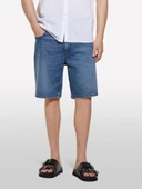 Sisley   %100 Pamuk Orta Bel Regular Fit Denim Şort Erkek Mavi Denim Şort - 325P4MCPS9019 thumbnail 2