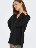 Only   ONLAMALIO LIFE LS V-NECK KNT Kadın Black Kazak - 15340735 thumbnail 2