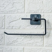 Kendiliğinden Yapışkanlı Siyah Paslanmaz Metal Rulo Havluluk Aparat thumbnail 6