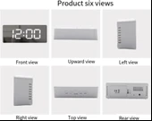 Akıllı Aynalı Dijital Saat | LED Göstergeli, Alarm & Termometre, USB/Pil thumbnail 8