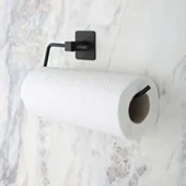 Kendiliğinden Yapışkanlı Siyah Paslanmaz Metal Rulo Havluluk Aparat thumbnail 1