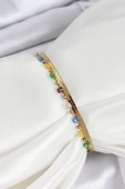 316L Çelik Gold Renk Karışık Renkli Kristal Taşlı Kadın Bileklik - TJ-BB7090 thumbnail 2