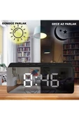 Akıllı Aynalı Dijital Saat | LED Göstergeli, Alarm & Termometre, USB/Pil thumbnail 2