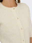 ONLCILLE SS O-NECK CARDIGAN CC KNT Kadın Gri Hırka - 15350782 thumbnail 3