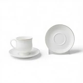 Özlife duru ayaklı porselen yaldızlı kahve fincanı seti takımı 6 kişilik 9021 thumbnail 3