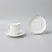 Özlife duru ayaklı porselen yaldızlı kahve fincanı seti takımı 6 kişilik 9021 thumbnail 2