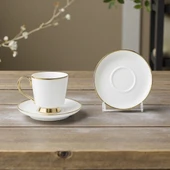 Özlife lara porselen yaldızlı kahve fincanı seti takımı 6 kişilik 9023 thumbnail 1