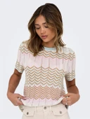 Only   ONLALVIRA LIFE SS GLITTER O-NECK KNT Kadın Gri Kazak - 4794681 thumbnail 3