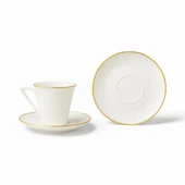 Özlife pilea ayaklı porselen yaldızlı kahve fincanı seti takımı 6 kişilik 9019 thumbnail 3