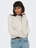 Only   ONLCHICK STITCH LS HIGHNECK KNT NOOS Kadın Bej Kazak - 15329963 thumbnail 2