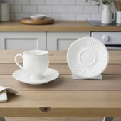 Özlife helen ayaklı porselen yaldızlı kahve fincanı seti takımı 6 kişilik 9020 thumbnail 1