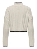 Only   ONLCHICK STITCH LS HIGHNECK KNT NOOS Kadın Bej Kazak - 15329963 thumbnail 7
