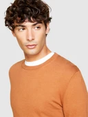 Sisley   Koton Karışımlı Bisiklet Yaka Kazak Erkek Kahverengi Kazak - 323A10F2S1C78 thumbnail 3