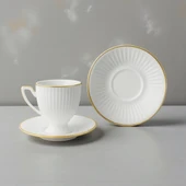 Özlife vera ayaklı porselen yaldızlı kahve fincanı seti takımı 6 kişilik 9022 thumbnail 3