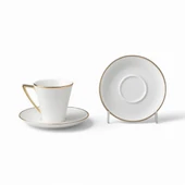 Özlife defne porselen yaldızlı kahve fincanı seti takımı 6 kişilik 9024 thumbnail 3