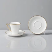 Özlife defne porselen yaldızlı kahve fincanı seti takımı 6 kişilik 9024 thumbnail 2