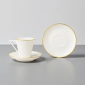 Özlife pilea ayaklı porselen yaldızlı kahve fincanı seti takımı 6 kişilik 9019 thumbnail 2