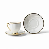 Özlife vela porselen yaldızlı kahve fincanı seti takımı 6 kişilik 9027 thumbnail 2