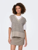 Only   ONLCILLE SL VEST CC KNT Kadın Kahverengi Kazak - 15350777 thumbnail 1