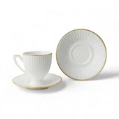 Özlife vera ayaklı porselen yaldızlı kahve fincanı seti takımı 6 kişilik 9022 thumbnail 2