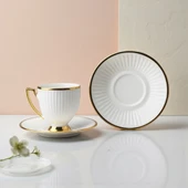 Özlife vela porselen yaldızlı kahve fincanı seti takımı 6 kişilik 9027 thumbnail 3