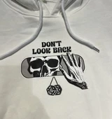 3 İplik Şardonlu Hoodie Sweatshirt - Don't Look Back White thumbnail 3