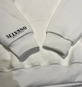 3 İplik Şardonlu Hoodie Sweatshirt - Don't Look Back White thumbnail 4