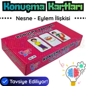 Orijinal Konuşma Kartları - Nesne Eylem İlişkisi - Çocuklar için Konuşma Etkinliği Otizim Kartları thumbnail 1