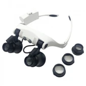 Kuyumcu Saat Onarım Için 10X-15X-20X25X Mercekli Gözlük Büyüteç 9892G-3A thumbnail 4