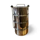 Büyük 10 kişilik paslanmaz sefer tası 5 no 4 lü 38X21,5 cm yemek taşıma kabı thumbnail 2