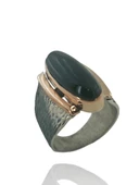 Erzurum Oltu Taşlı El Üretimi Mekik Modeli 925 Gümüş Yüzük thumbnail 3