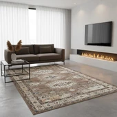 Kahve Otantik Halı Dijital Baskılı, Kaymaz Tabanlı, Yıkanabilir Leke Tutmaz Antibakteriyel thumbnail 1