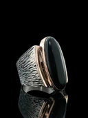 Erzurum Oltu Taşlı El Üretimi Mekik Modeli 925 Gümüş Yüzük thumbnail 2