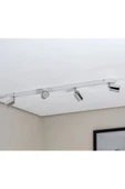 GU10 4’lü dörtlü 100 cm Beyaz Gövde Krom Başlıklı Hareketli Tasarruflu LED Tavan Spot Avize thumbnail 2