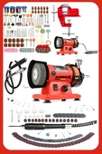 Devir Ayarlı Turbo 500W Mini Çark Taşlama Taş Motoru Çok Amaçlı Spiralli Hortum + Mengene 105Pcs Set thumbnail 1