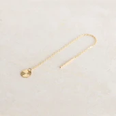 14 Ayar Altın Yuvarlak Sallantı Zincir Tek Küpe 0,58 gr thumbnail 1