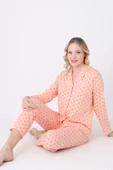 Somon Hearts Önden Düğmeli Pijama Takım thumbnail 3