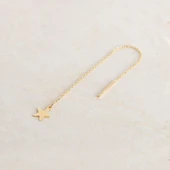 14 Ayar Altın Yıldız Sallantı Zincir Tek Küpe 0,62 gr thumbnail 1