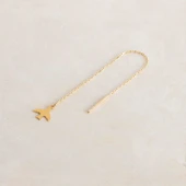 14 Ayar Altın Kuş Sallantı Zincir Tek Küpe 0,62 gr thumbnail 1