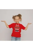 TexKid Yılbaşı Noel Baba Vücut Görselli Kırmızı Çocuk Tişört thumbnail 1