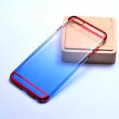 Apple iPhone 6 Plus Kılıf Kenarları Renkli Arkası Şeffaf Silikon Kapak - 2