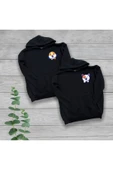 TexKid Kedi Köpek Temalı Çift Sevgili Göğüs Baskılı Oversize Sweatshirt thumbnail 1
