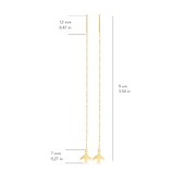 14 Ayar Altın Kuş Sallantı Zincir Tek Küpe 0,62 gr thumbnail 3