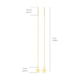 14 Ayar Altın Yıldız Sallantı Zincir Tek Küpe 0,62 gr thumbnail 3