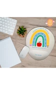 TexKid Kişiye Özel Gökkuşağı Tasarımlı Öğretmenler Günü Hediyelik Bilek Desteli Mouse Pad thumbnail 1
