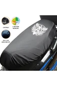 TexKid Motorcu Melek Kanat Tasarımlı Motosiklet Sele Kılıfı Motor Koltuk Brandası Siyah thumbnail 1