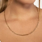 14 Ayar Paper Clip Altın Kolye thumbnail 2