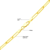 14 Ayar Paper Clip Altın Kolye thumbnail 3